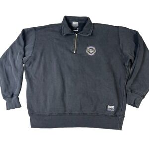 ROOTS Sweatshirt Mens‎ Large Black Breeders Cup Santa Anita 2003 1/4 Zip Fleece